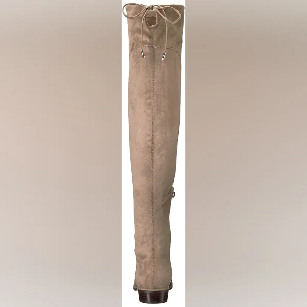 GUC Mark Fisher Taupe Suede Size 9.5 Over The Knee Tie Back Boots!!